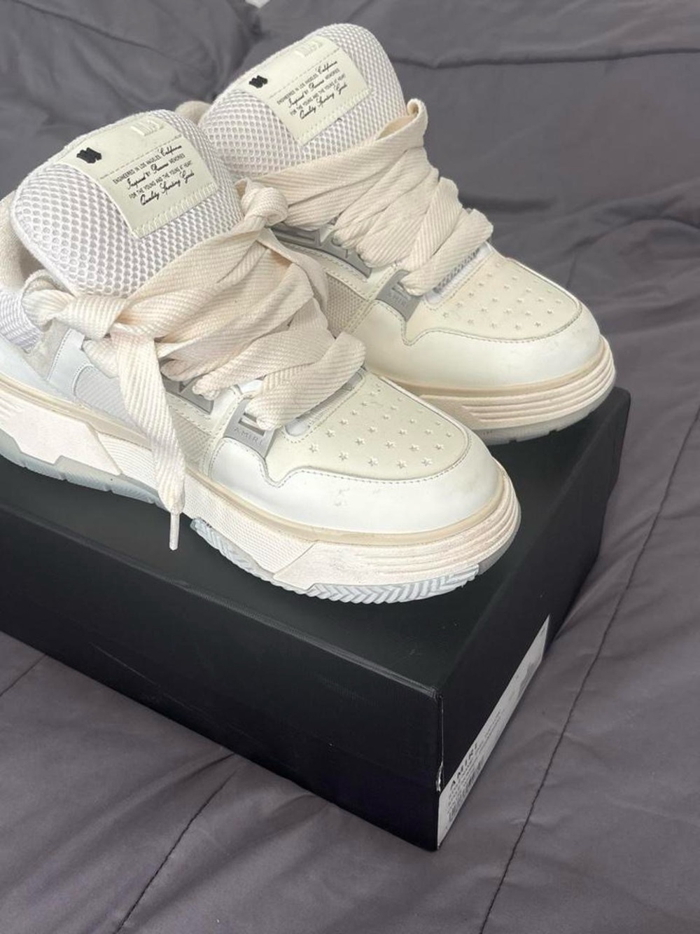 AMIRI Cream/Tan Men’s Chunky Lace-Up Sneakers